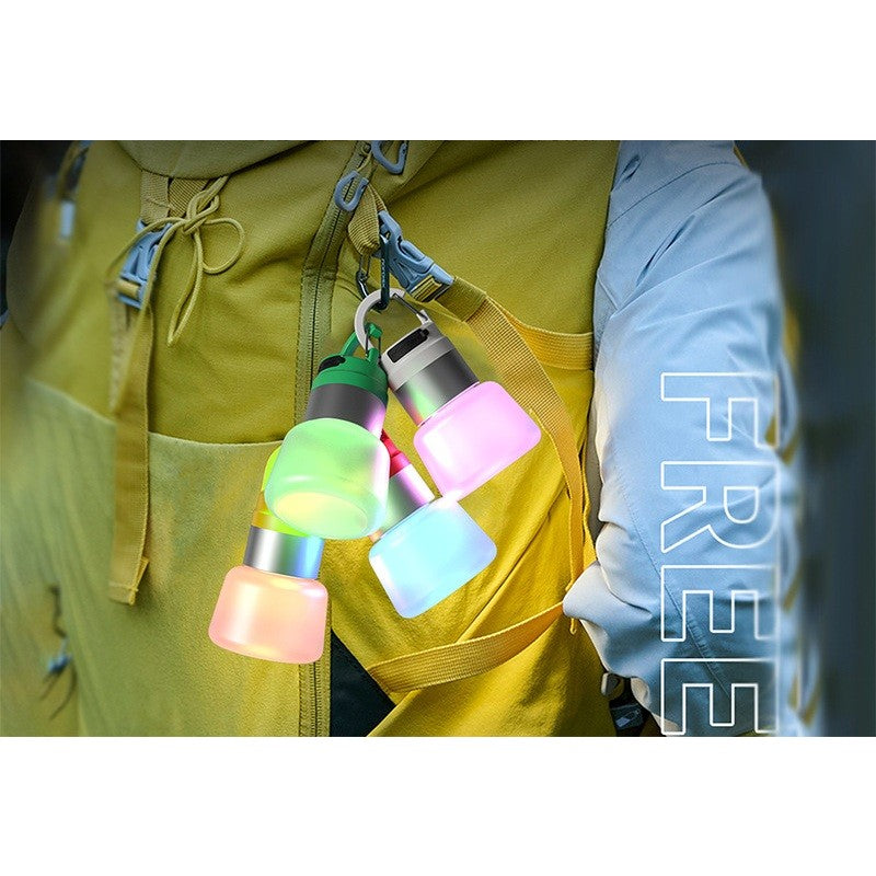 Lampa Portabila, Klevo, de Voiaj/Camping, Incarcare USB, IPX5, LED RGB, din ABS, 300 mAh, 10 x 5.5 x 5.5 cm, Verde