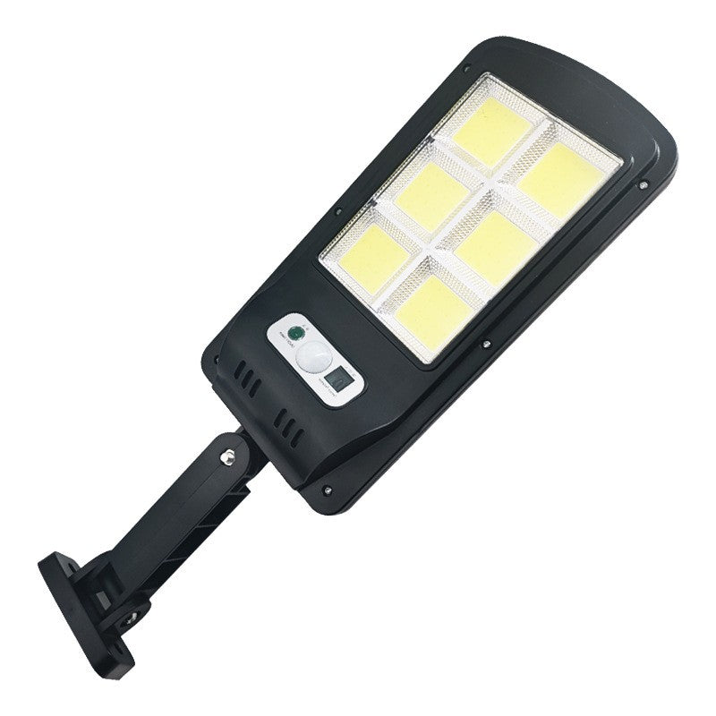 Lampa Solara De Exterior LED Klevo, 36 cm x 11.5 cm, 2880 Lumeni 120 COB LED 24 W - echivalent 192 W bec incadescent, IP65, Senzor de Miscare, Senzor de Lumina, 6 Grile, Alb Rece