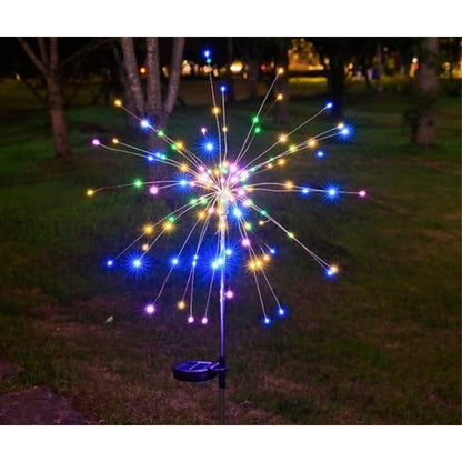 Lampa Solara, Klevo, Decor Gradina, Model Fireworks/Artificii, din Sarma de Cupru, 120 LED-uri, 55W, 90 cm, Multicolor