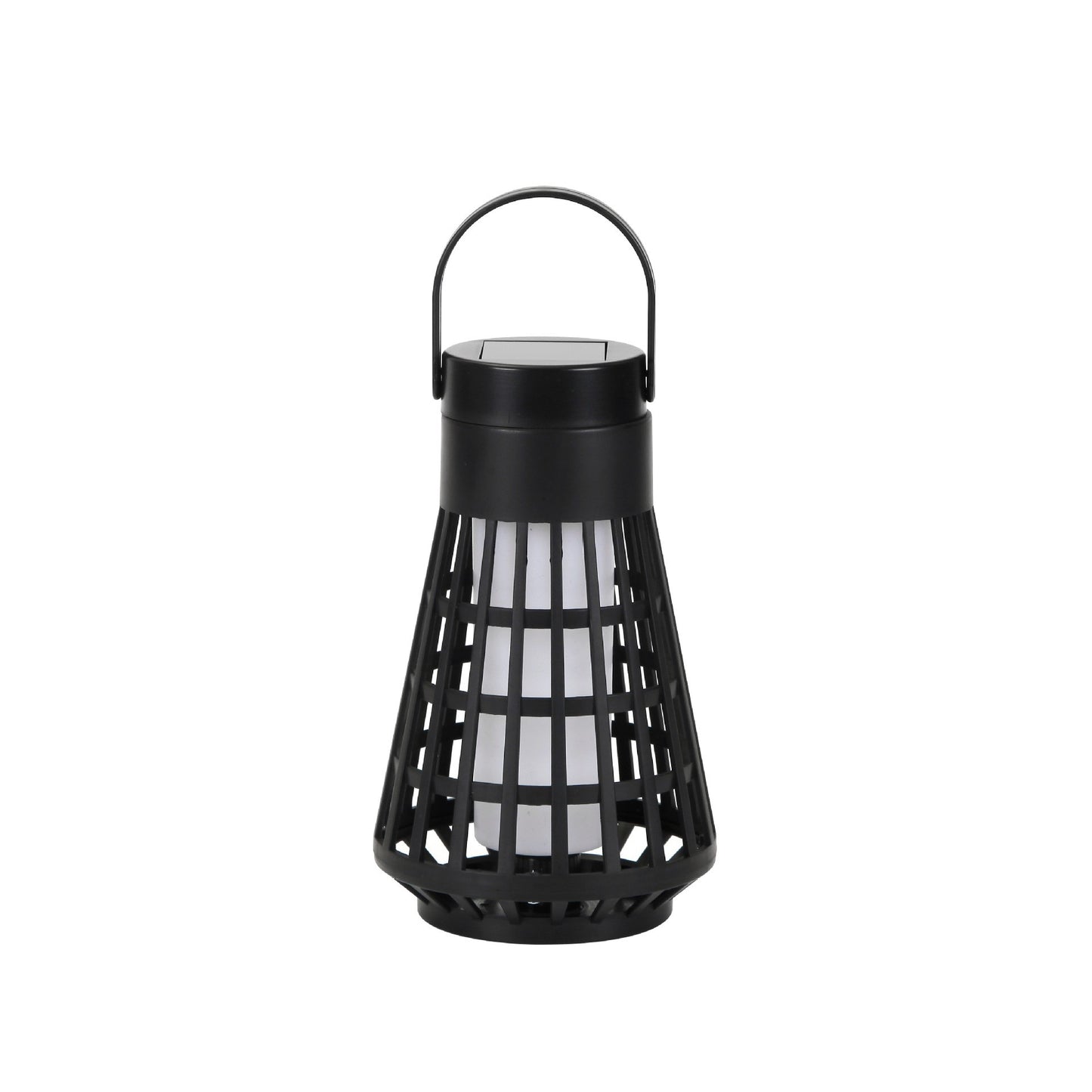 Lampa Solara pentru Gradina, Klevo, Reincarcabila de la Soare, Model Felinar, Portabila cu Picior, Lumina Calda, 12 cm, Negru