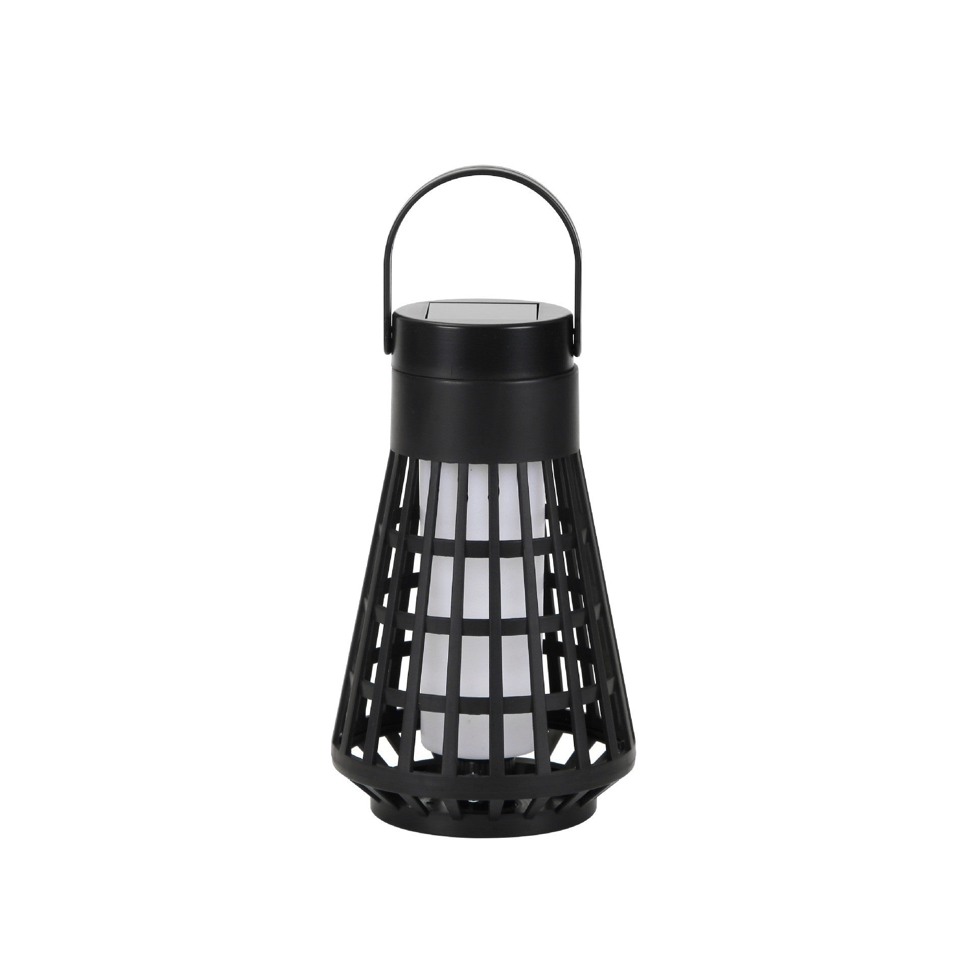 Lampa Solara pentru Gradina, Klevo, Reincarcabila de la Soare, Model Felinar, Portabila cu Picior, Lumina Calda, 12 cm, Negru