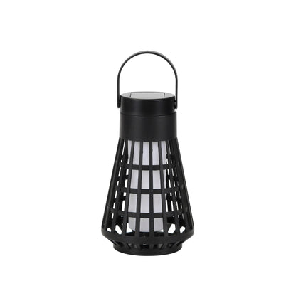 Lampa Solara pentru Gradina, Klevo, Reincarcabila de la Soare, Model Felinar, Portabila cu Picior, Lumina Calda, 12 cm, Negru