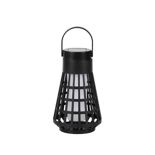 Lampa Solara pentru Gradina, Klevo, Reincarcabila de la Soare, Model Felinar, Portabila cu Picior, Lumina Calda, 12 cm, Negru