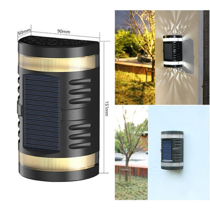 Lampa solara LED decorativa cu lumina bidirectionala Klevo,  IP65, 1.2V, 600mah, 15.1 x 9 x 6 cm, material ABS, alb rece