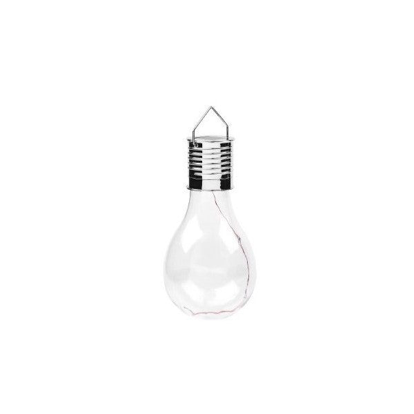 Lampa Solara LED Decorativa sub forma de Bulb, pentru exterior, suspendata, IP65, Ultron Transparent, lumina rece, Klevo