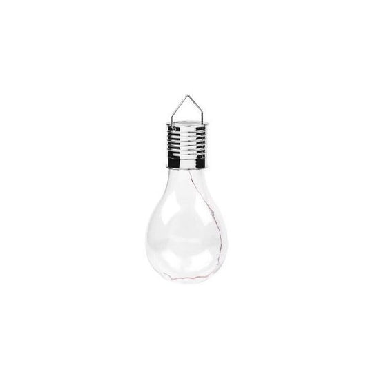 Lampa Solara LED Decorativa sub forma de Bulb, pentru exterior, suspendata, IP65, Ultron Transparent, lumina rece, Klevo