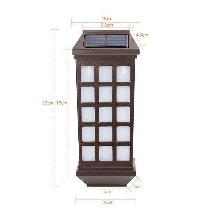 Lampa solara LED tip Felinar pentru perete Klevo, 23 x 9 cm, 1.2V, ABS, 600mAh, rezistent la apa, alb rece