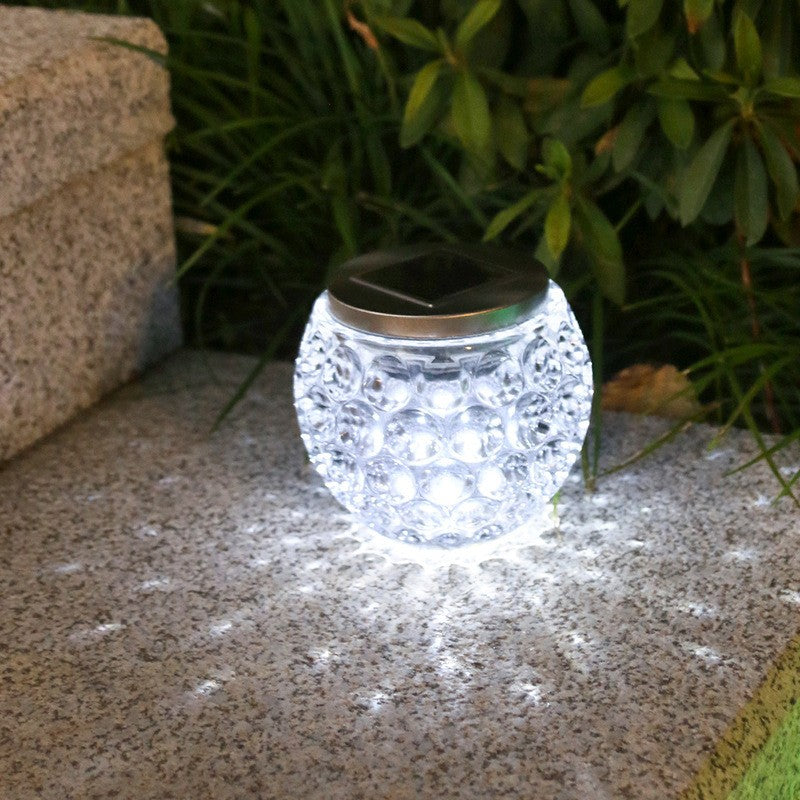 Lampa solara LED tip Glob cristal pentru gradina/trepte/terasa Klevo, rezistent la apa IP65, 10 x 9.5 cm, 1.2V, ABS, 600mAh, alb rece