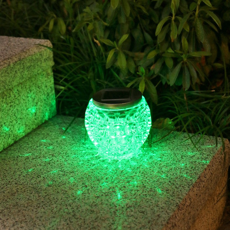 Lampa solara LED tip Glob cristal pentru gradina/trepte/terasa Klevo, rezistent la apa IP65, 10 x 9.5 cm, 1.2V, ABS, 600mAh, multicolor