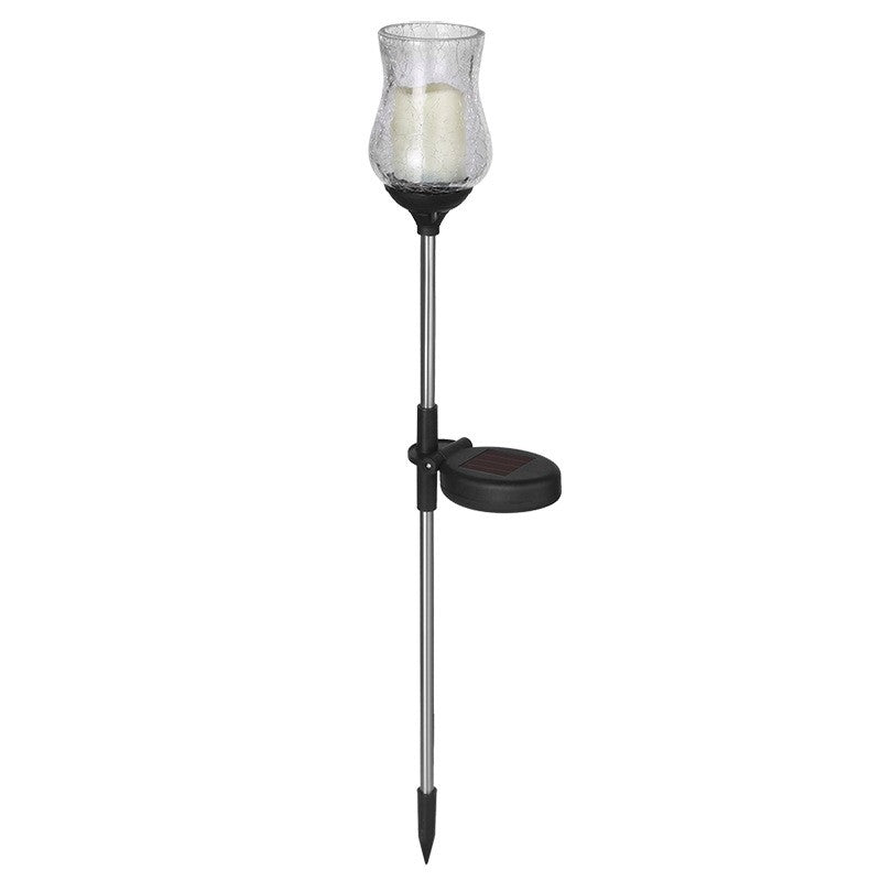 Lampa solara LED tip Lalea pentru gradina Klevo, inaltime 55 cm,  material sticla si ABS, 2V, ABS, 600mAh, alb cald