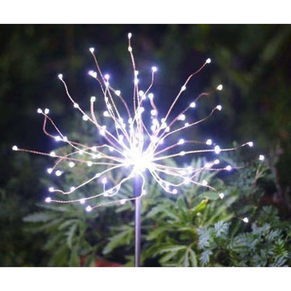 Lampa solara sub forma de artificii, 120 LED-uri, alb rece, Klevo