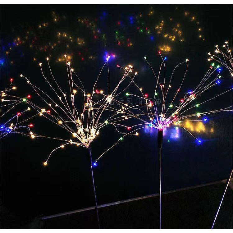Lampa solara sub forma de artificii, 120 LED-uri, multicolor, Klevo