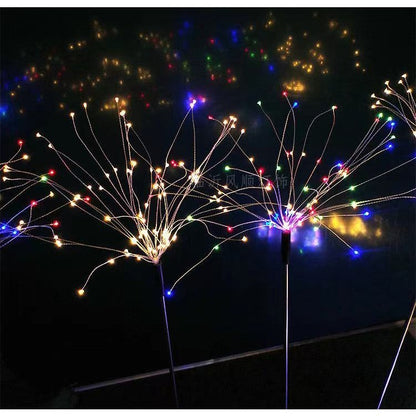 Lampa solara sub forma de artificii, 120 LED-uri, multicolor, Klevo