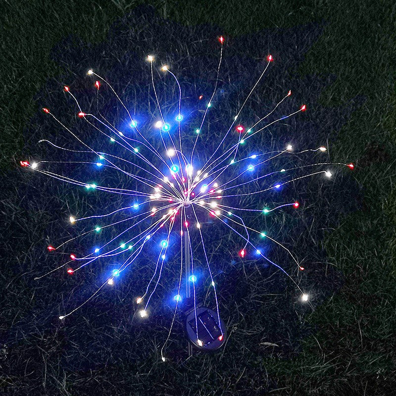 Lampa solara sub forma de artificii, 120 LED-uri, multicolor, Klevo