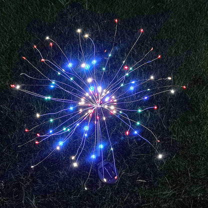 Lampa solara sub forma de artificii, 120 LED-uri, multicolor, Klevo