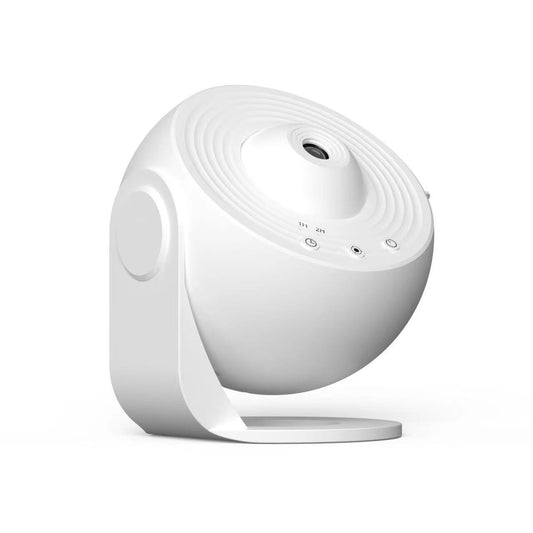 Lampa Tip Proiector Galaxie, Klevo, pentru Dormitor, Tematica Cer Instelat, Model Glob, HD, Rotire 360 de Grade, 13 Imagini, Incarcare USB, 5 W, 11.2x10.8x10.9 cm, Alb
