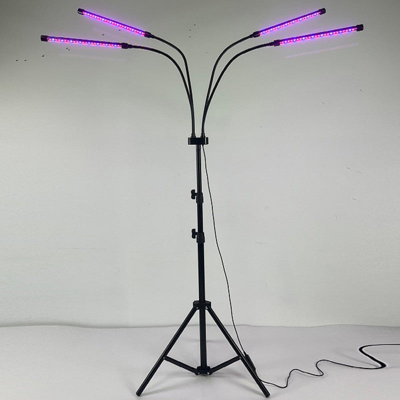 Lampa UV pentru cresterea plantelor, Klevo, 4 capete, putere 30W, 108 LED-uri Lampa cu lumina Ultra-Violet, Lampa cu Picior Ajustabil pana la 2 m, Lumina UV Mov