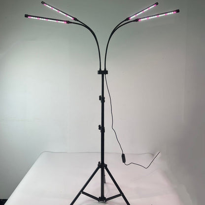 Lampa UV pentru cresterea plantelor, Klevo, 4 capete, putere 30W, 108 LED-uri Lampa cu lumina Ultra-Violet, Lampa cu Picior Ajustabil pana la 2 m, Lumina UV Alb Rece
