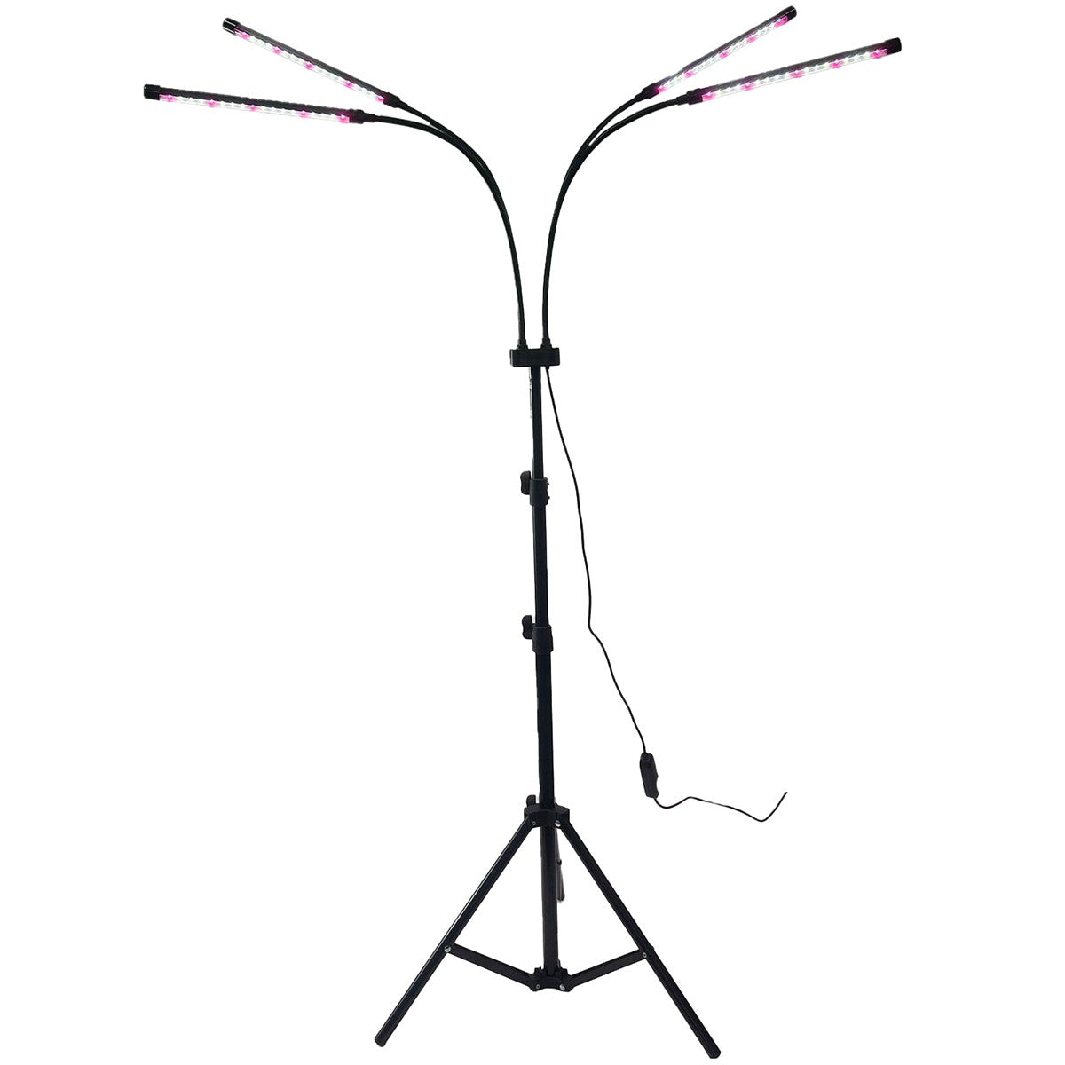 Lampa UV pentru cresterea plantelor, Klevo, 4 capete, putere 30W, 108 LED-uri Lampa cu lumina Ultra-Violet, Lampa cu Picior Ajustabil pana la 2 m, Lumina UV Alb Rece