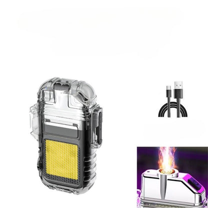 Lanterna Tip Breloc cu Bricheta, Klevo, Impermeabila, 3 Moduri Iluminare, 300 mAh, Incarcare USB-C, COB, Raza de Actiune 50 - 100 m, 7.4 x 4.9 x 1.7 cm, Gri