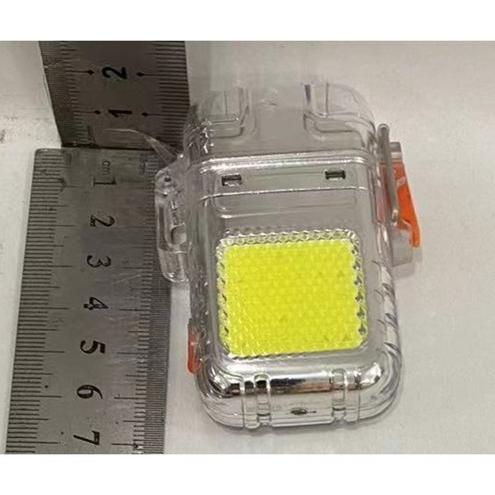 Lanterna Tip Breloc cu Bricheta, Klevo, Impermeabila, 3 Moduri Iluminare, 300 mAh, Incarcare USB-C, COB, Raza de Actiune 50 - 100 m, 7.4 x 4.9 x 1.7 cm, Argintiu