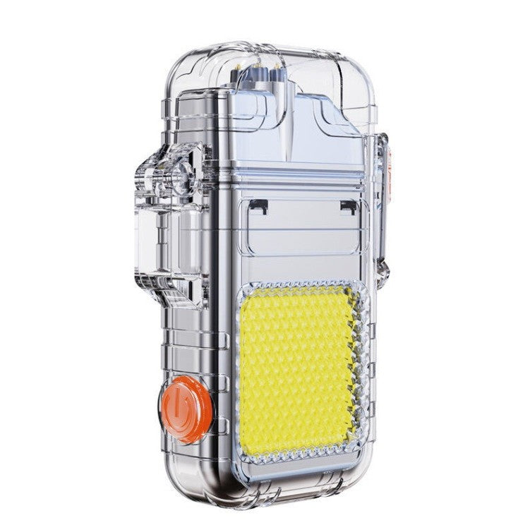 Lanterna Tip Breloc cu Bricheta, Klevo, Impermeabila, 3 Moduri Iluminare, 300 mAh, Incarcare USB-C, COB, Raza de Actiune 50 - 100 m, 7.4 x 4.9 x 1.7 cm, Argintiu