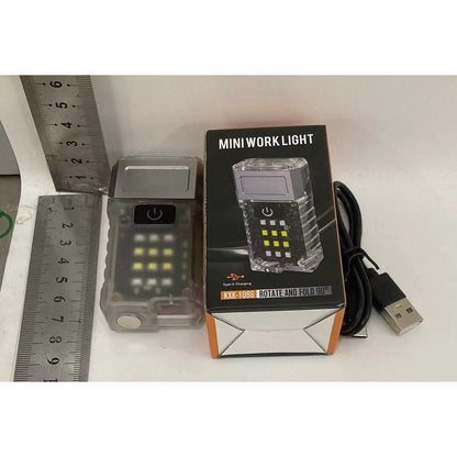 Lanterna UV LED Portabila, Klevo, Incarcare USB Tip C, Raza 50 m, 5W, 3 Culori de Lumina, 1200 mAh, 8 x 2 x 4.2 cm, Transparent Fluorescent