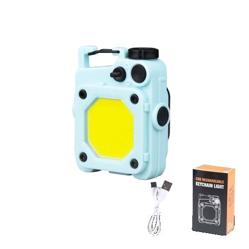 Lanterna Mini de Buzunar Tip Breloc, Klevo, Incarcare prin USB Type C, Multifunctionala, pentru Exterior, Camping, Alpinism, Ciclism, Mini Lanterna Elvis, 6.1 x 5 x 2.5 cm, Lumina Puternica, Culoare Albastru