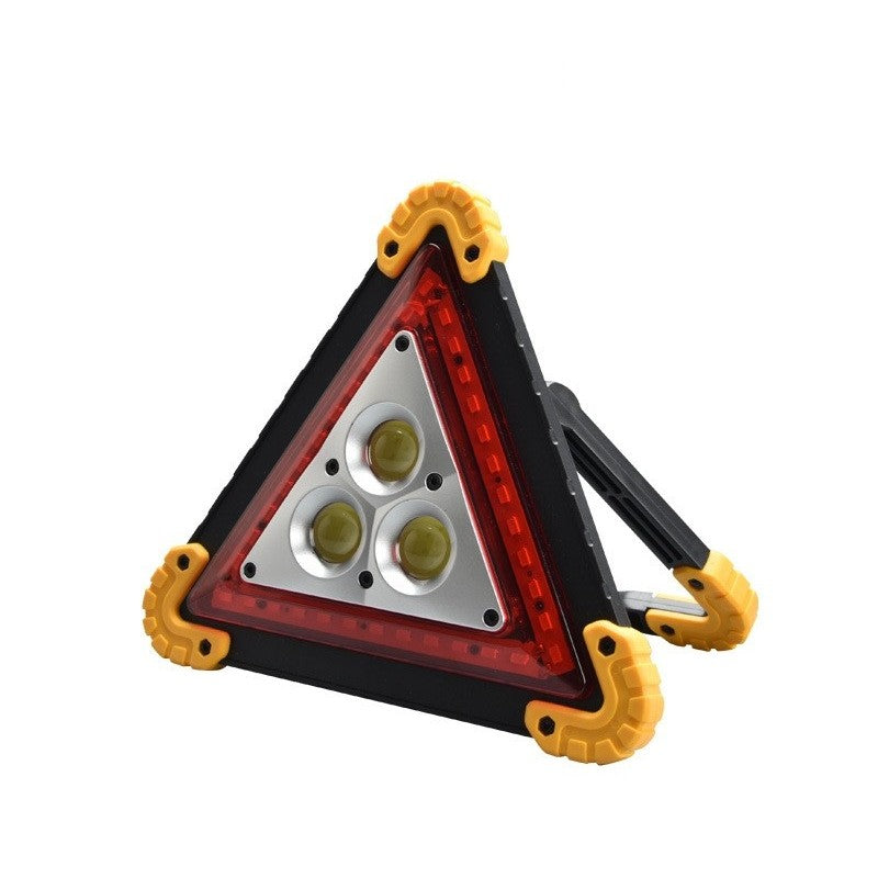 Triunghi Multifunctional de Avertizare, Klevo, Lanterna LED, Impermeabil IP65, 800 lm, 2 x AA, Functie Incarcare Telefon, USB si Micro USB, COB, Portocaliu