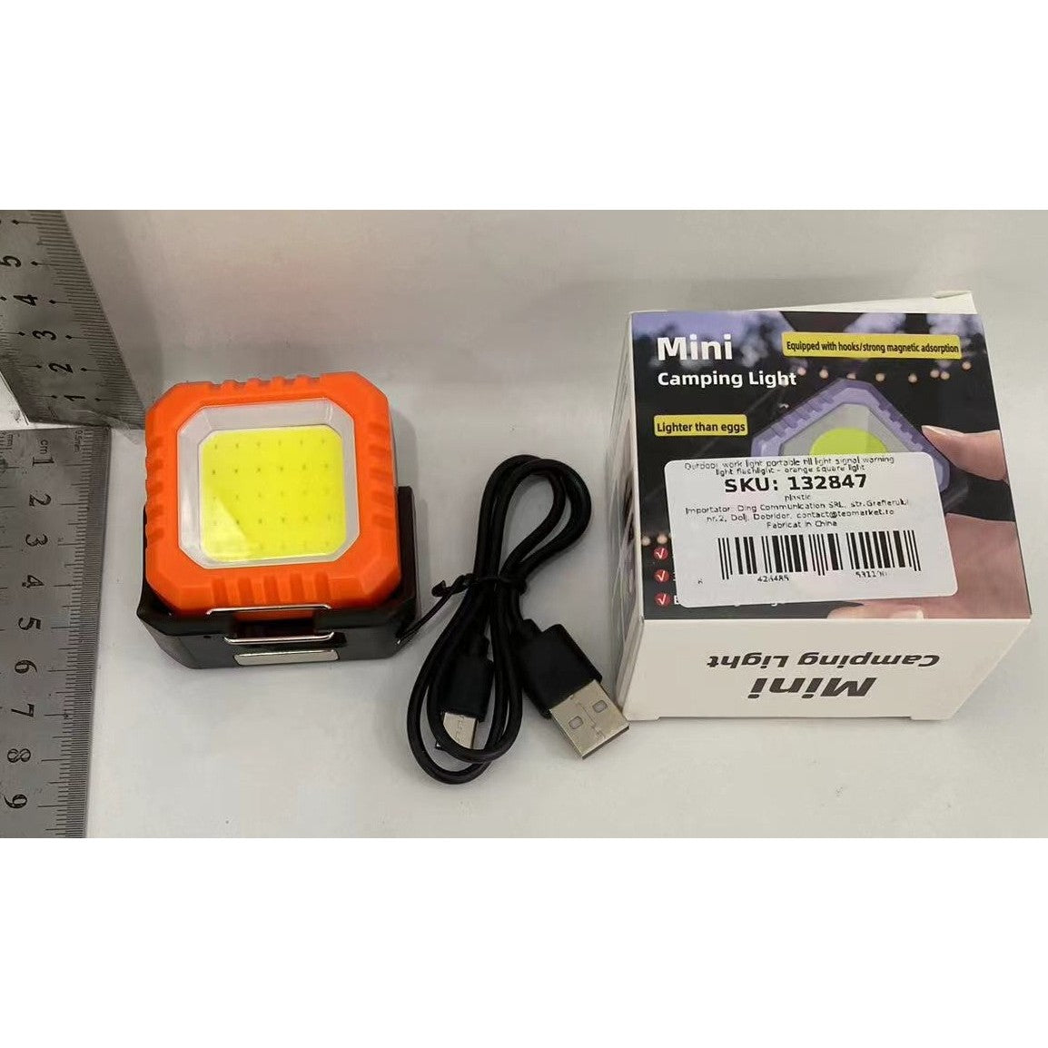 Lanterna Tip Breloc, Klevo, 5 Moduri de Luminat, Incarcare USB Tip C, 5W, Impermeabila IPX5, 500 lm, COB, Portocaliu