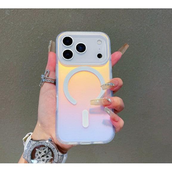 Husa Telefon, Klevo, Compatibila iPhone 17 Pro, Model Cameleon, Magsafe, Schimbare Gradient de Culoare din Unghiuri Diferite, Multicolor