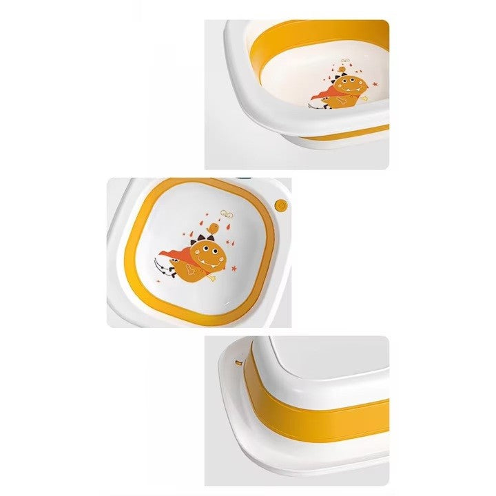 Lavoar Pliabil, Klevo, pentru Copii 1-8 Ani, Model Animat, din PP+TPE, 32x29x10 cm, Portocaliu