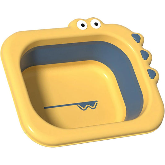 Lavoar Pliabil, Klevo, pentru Copii, din PP/TPE, Portabil, Model Crocodil, 30x24.5x9 cm, Galben/Albastru