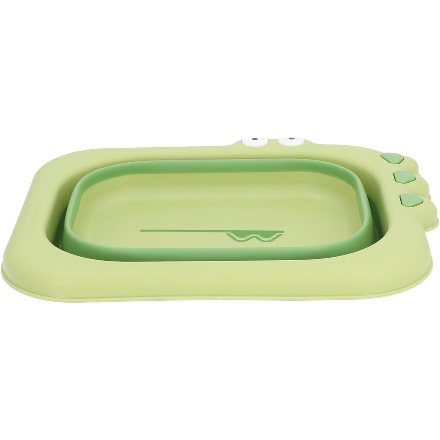 Lavoar Pliabil, Klevo, pentru Copii, din PP/TPE, Portabil, Model Crocodil, 30x24.5x9 cm, Verde