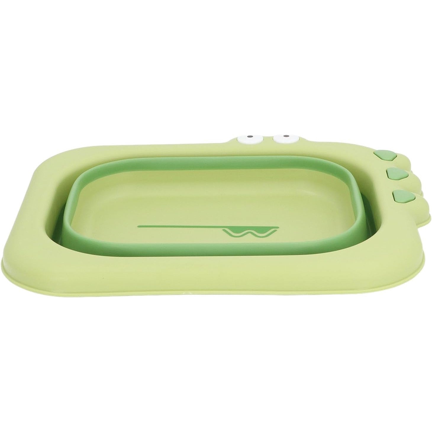 Lavoar Pliabil, Klevo, pentru Copii, din PP/TPE, Portabil, Model Crocodil, 30x24.5x9 cm, Verde