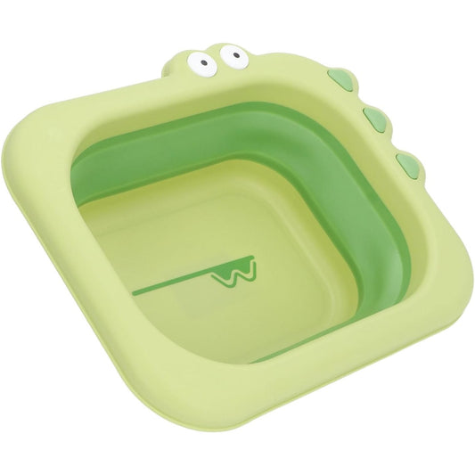 Lavoar Pliabil, Klevo, pentru Copii, din PP/TPE, Portabil, Model Crocodil, 30x24.5x9 cm, Verde