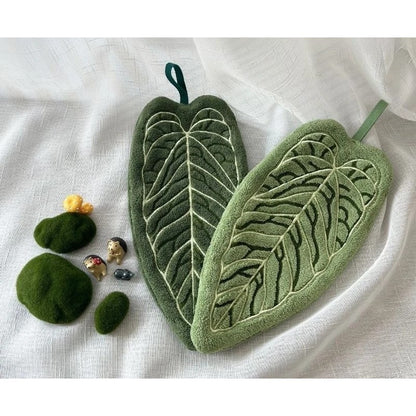 Prosop de Bucatarie, Klevo, Model Frunza, 32.5 x 15.5 cm, Verde