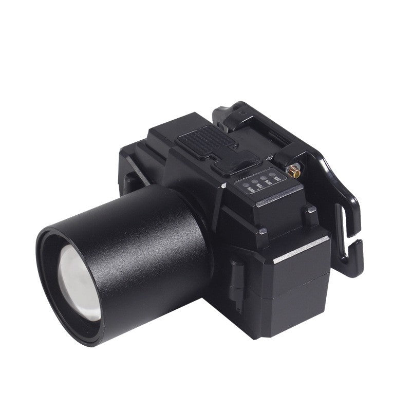 Lanterna LED de Montat pe Cap, Klevo, cu Raza Lunga de Zoom, Far Telescopic, Reglabil, Rezistent la Apa, pentru Pescuit in Aer Liber, Camping, Lumina Puternica, Lanterna, 7x4.5x6 cm, Negru