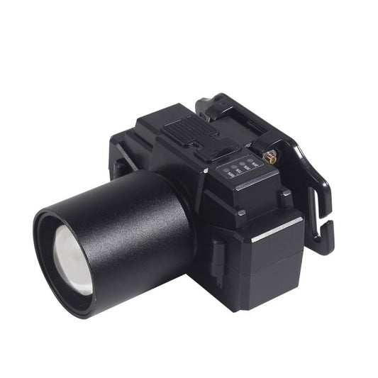 Lanterna LED de Montat pe Cap, Klevo, cu Raza Lunga de Zoom, Far Telescopic, Reglabil, Rezistent la Apa, pentru Pescuit in Aer Liber, Camping, Lumina Puternica, Lanterna, 7x4.5x6 cm, Negru