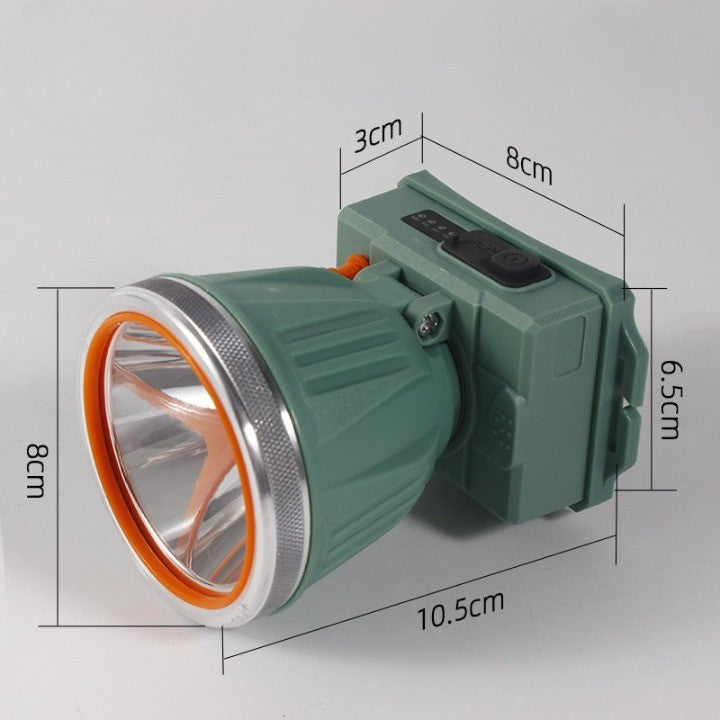 Lanterna LED de Montat pe Cap, Klevo, cu Raza Lunga de Zoom, Reincarcabila USB, Far Telescopic, Rezistent la Apa, Reglabil, pentru Pescuit in Aer Liber, Camping, Lumina Puternica, Lanterna, 10.5x8x6.5 cm, Verde Inchis