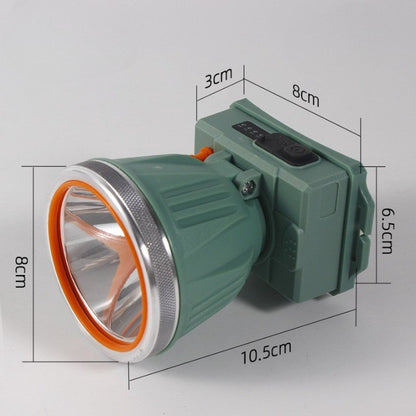 Lanterna LED de Montat pe Cap, Klevo, cu Raza Lunga de Zoom, Reincarcabila USB, Far Telescopic, Rezistent la Apa, Reglabil, pentru Pescuit in Aer Liber, Camping, Lumina Puternica, Lanterna, 10.5x8x6.5 cm, Verde Inchis