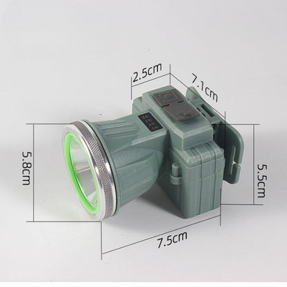 Lanterna LED de Montat pe Cap, Klevo, cu Raza Lunga de Zoom, Reincarcabila USB, Far Telescopic, Rezistent la Apa, Reglabil, pentru Pescuit in Aer Liber, Camping, Lumina Puternica, Lanterna, 7.5x5.8x5.5 cm, Verde