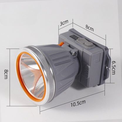 Lanterna LED de Montat pe Cap, Klevo, cu Raza Lunga de Zoom, Reincarcabila USB, Far Telescopic, Rezistent la Apa, Reglabil, pentru Pescuit in Aer Liber, Camping, Lumina Puternica, Lanterna, 10.5x8x6.5 cm, Gri