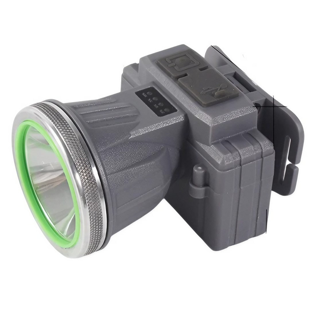 Lanterna LED de Montat pe Cap, Klevo, cu Raza Lunga de Zoom, Reincarcabila USB, Far Telescopic, Rezistent la Apa, Reglabil, pentru Pescuit in Aer Liber, Camping, Lumina Puternica, Lanterna, 8.6x7.5x6.5cm, Gri