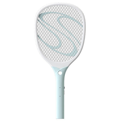 Paleta Electrica pentru Tantari, Muste sau Insecte LED, Klevo, Reincarcabila, Incarcare USB, Plastic, Casa si Gradina, Anti-insecte, Alb-Albastru