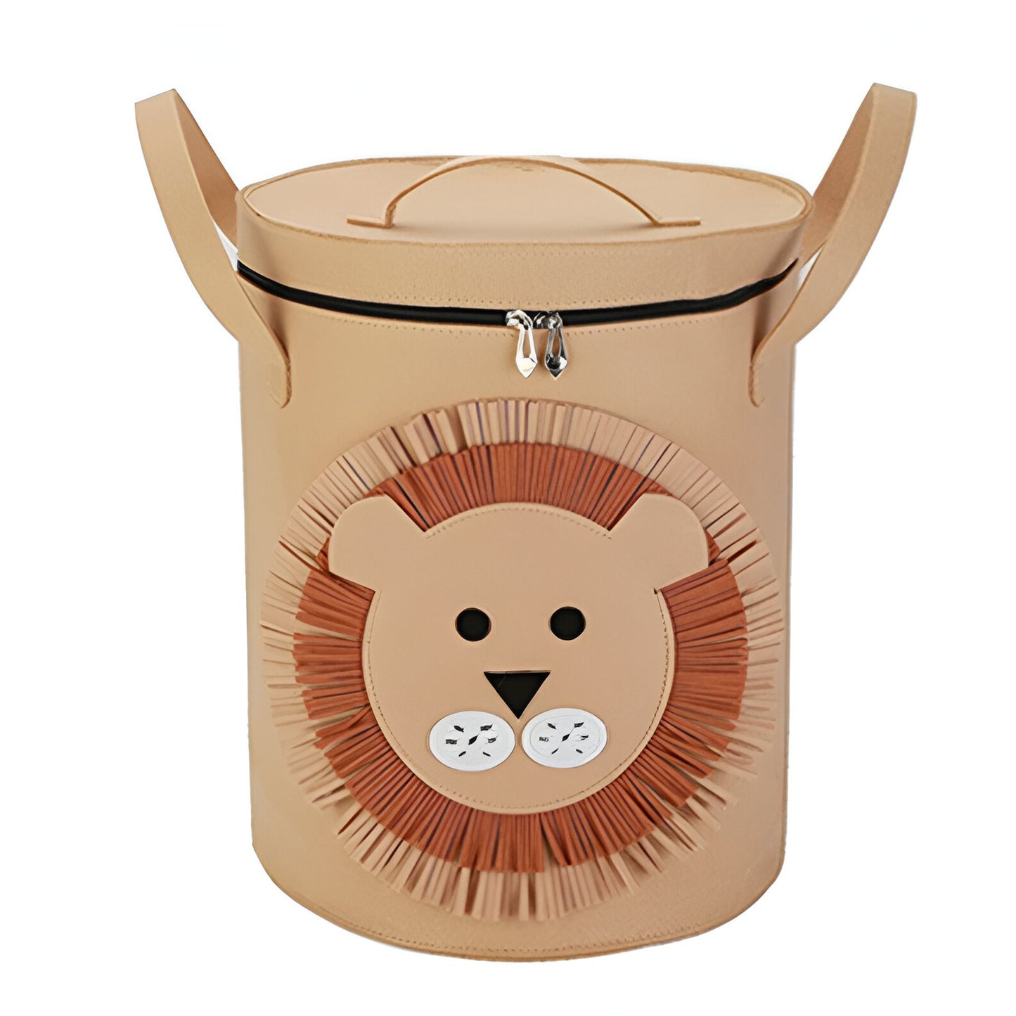 Cutie de Depozitare 2In1, Klevo, Impermeabila, Covor pentru Jucarii si Lego 150cm, Capacitate Mare, cu Manere, cu Sfori, Inaltime 40cm, Model Leu, Maro