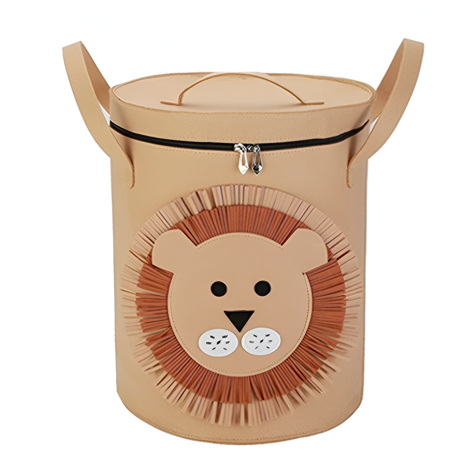 Cutie de Depozitare 2In1, Klevo, Impermeabila, Covor pentru Jucarii si Lego 150cm, Capacitate Mare, cu Manere, cu Sfori, Inaltime 40cm, Model Leu, Maro