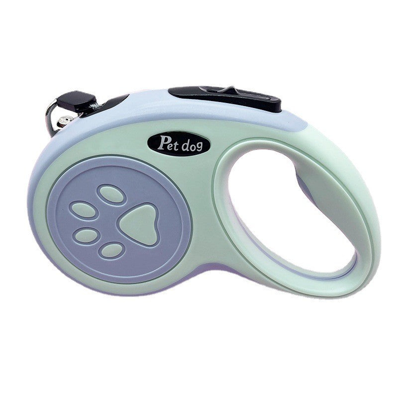 Lesa Automata Retractabila, Klevo, pentru Caini, 5 m, 20 kg, ABS, Verde/Bleu, 8x12x4 cm
