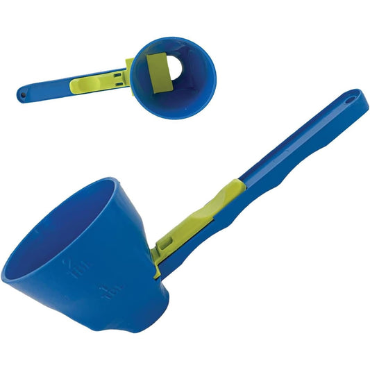 Lingura Gradata, Klevo, Tip Palnie, din Plastic, Coada Lunga, 8 x 8 x 3 cm, Albastru/Verde