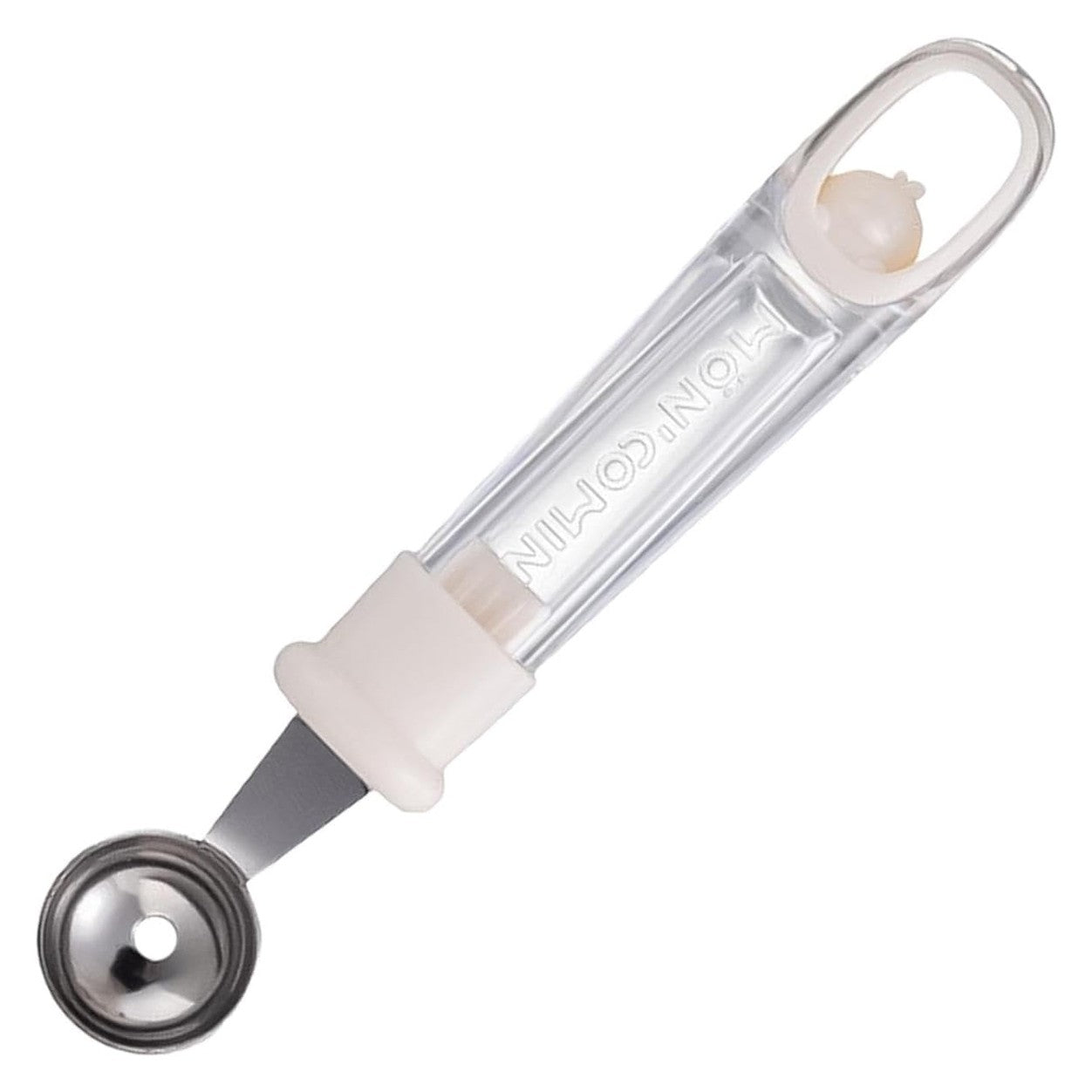 Lingura pentru Bile de Fructe, Klevo, Scobitor Fructe, Ustensila Multifunctionala pentru Fructe, Accesoriu de Bucatarie, Lingura Antialunecare pentru Salata de Fructe, 17.6 x 2.9 cm, Bej